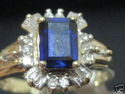 $900 1.43 BLUE SAPPHIRE & DIAMOND YELLOW GOLD RING