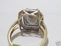 4.20CT FINE SMOKY TOPAZ & DIAMOND YELLOW GOLD RING