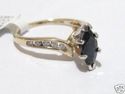 1.30 CT MARQUISE BLUE SAPPHIRE & DIAMOND Y/G RING 