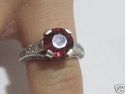 FINE 14KT ROUND CUT PINK TOURMALINE & DIAMOND RING