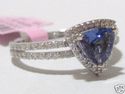 AAA VS 1.50 CT TRILLIAN TANZANITE AND DIAMOND RING