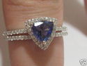 AAA VS 1.50 CT TRILLIAN TANZANITE AND DIAMOND RING