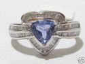 FINE 1.25 CTTRILLIAN TANZANITE & BUGGET DIAMOND RI