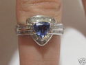 FINE 1.25 CTTRILLIAN TANZANITE & BUGGET DIAMOND RI