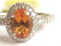 FINE OVAL CUT CITRINE AND DIAMONDS LADY'S RING 14K