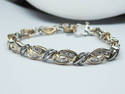 14k 2 tone gold 3.00 ct diamond tennis bracelet 7 