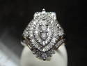 Fine Cluster Diamond Yellow Gold Jewelry Ring 1.15