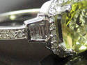FINE 3.80 CT LIME TOPAZ & GENUINE DIAMOND 14K WG R