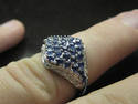 14K 1.00 CT CEYLON BLUE SAPPHIRE DIAMOND CLUSTER R