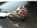 FINE 1.10 CT BURMA RUBY & DIAMOND CLUSTER RING JEW