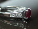 Estate 14k White Gold Ruby and Diamond Ring size 9