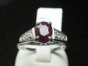 Estate 14k White Gold Ruby and Diamond Ring size 9