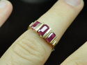FINE 14K GENUINE DIAMOND & RUBY 3-STONE 1.50 CT RI