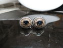 HIGH END OVAL SAPPHIRE & DIAMOND EARRINGS 14K ROSE