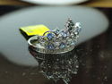 $1600 .75 CT TANZANITE & DIAMONDS CROWN LADY'S RIN