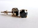 2.80C AAA BLACK DIAMOND SOLITAIRE STUD EARRINGS 14
