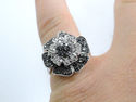 COCKTAIL .93CT FLOWER DESIGN BLACK & WHITE DIAMOND