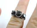  3.92 CT BLACK DIAMOND ENGAGEMENT/ANNIVERSARY RING