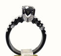 STUNNING 2.60CT 2 PIECE BLACK DIAMOND ENGAGEMENT R
