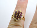 Fine Gem Ruby Oval Cut Diamond Jewelry Ring 18KT 1