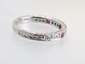 Fine & Elegant 18K Diamond and Ruby Band White Gol
