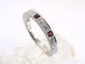 Fine & Elegant 18K Diamond and Ruby Band White Gol
