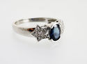 FINE 1.56 CT SAPPHIRE & DIAMOND STAR W/GOLD RING 1