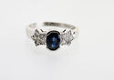 FINE 1.56 CT SAPPHIRE & DIAMOND STAR W/GOLD RING 1
