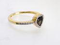 0.89 CT HEART CUT SMOKY TOPAZ & DIAMOND RING 14K Y