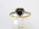 0.89 CT HEART CUT SMOKY TOPAZ & DIAMOND RING 14K Y
