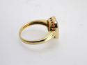 FINE 14KT Emerald CUT Orange Quartz & DIAMOND RING