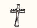 UNIQUE FINE BLACK GOLD DIAMOND CROSS PENDANT SOLID