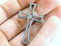 UNIQUE FINE BLACK GOLD DIAMOND CROSS PENDANT SOLID