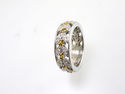 Fancy Yellow White Diamond .94 CT Eternity Wedding