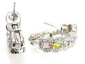 18K FINE MULTI GEMS & DIAMOND WHITE GOLD EARING 2.