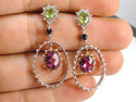 Stunning 18k diamond Multi colored chandelier earr