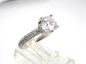CERTIFIED 3.48CT Round Diamond ENGAGEMENT Ring F S