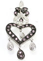 Fine Gem Pink Sapphire Diamond Heart Chandelier Pe