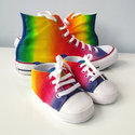 Custom hand painted rainbow shoes, rainbow Convers
