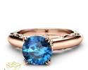 Blue Diamond Estate Engagement Ring 14K Rose Gold 