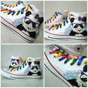 Panda shoes, Glitter shoes, Custom panda sneakers,