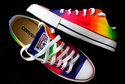 Custom hand painted rainbow shoes, rainbow Convers