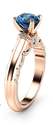 Blue Diamond Estate Engagement Ring 14K Rose Gold 