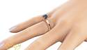 Blue Diamond Estate Engagement Ring 14K Rose Gold 