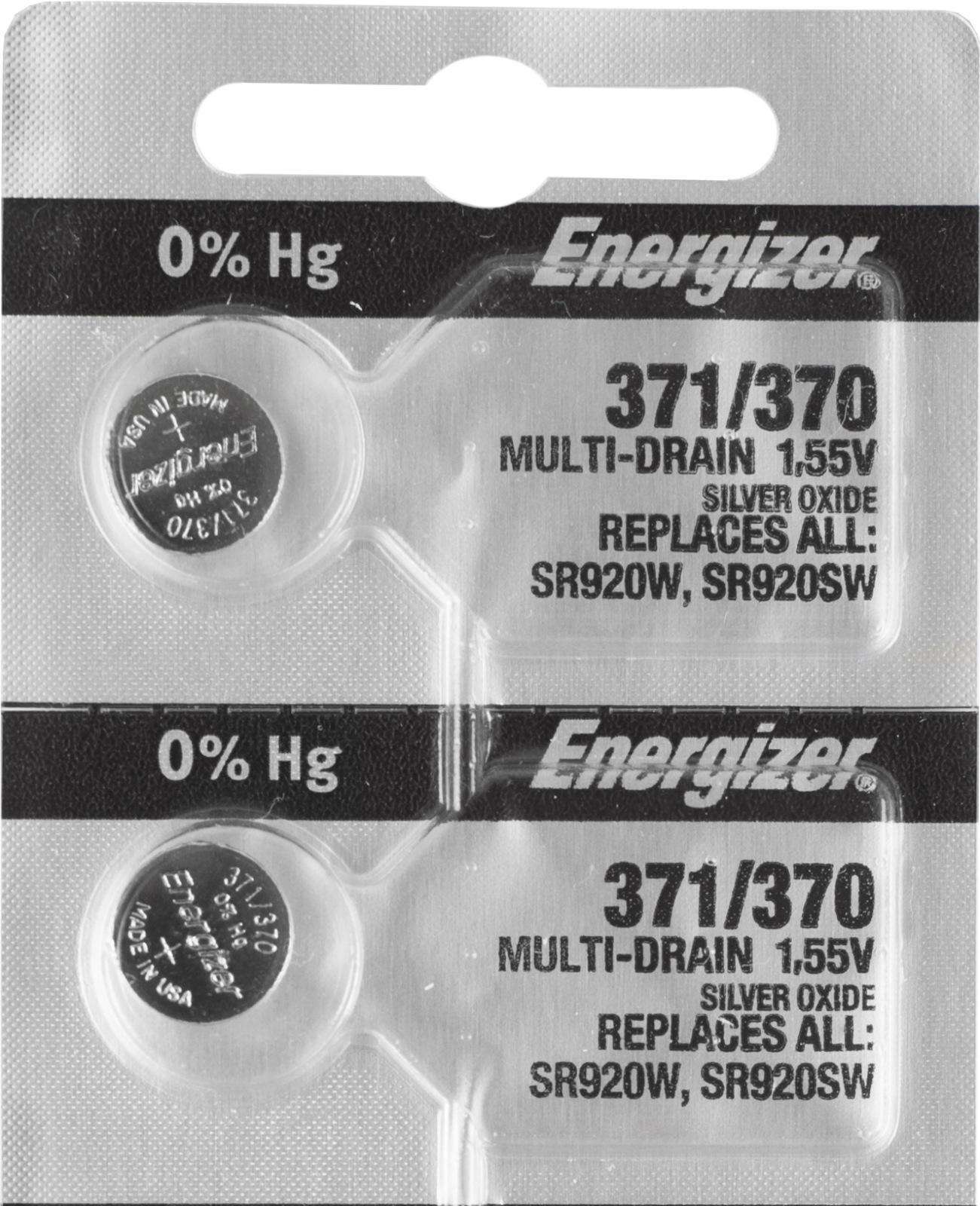 Energizer 371 370 Watch Batteries Sr920w Sr920sw 0 Hg 2 Pc 39800111029 Ebay 