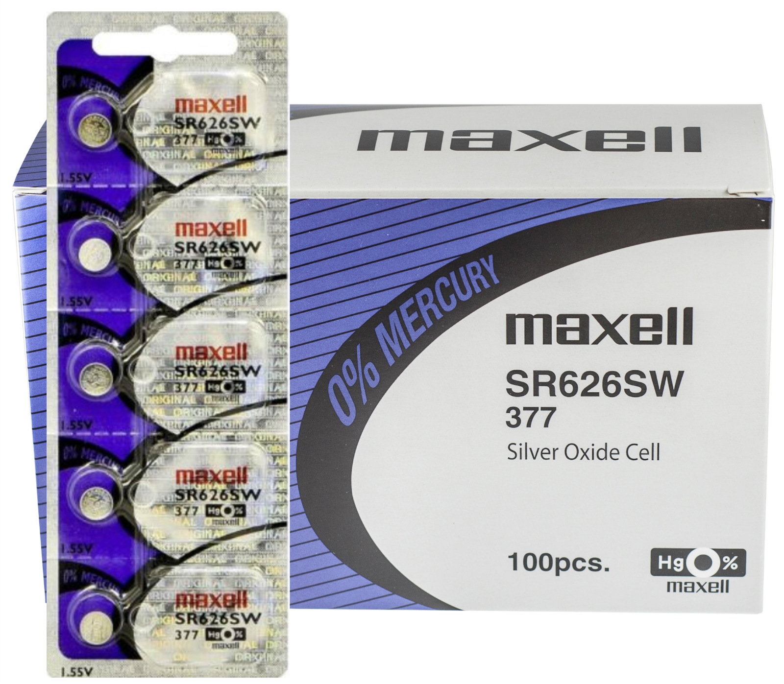 Maxell 377 SR626SW SR626 V377 SR66 Watch Battery 100 Pcs New Packing