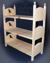 Stackable Doll Triple Bunk Bed with Mattresses and