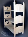 Stackable Doll Triple Bunk Bed with Mattresses and