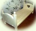 STACKABLE SOLID WOOD DOLL BED WITH HEART AMERICAN 