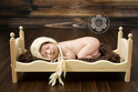 Whimsical Newborn Baby Photo Prop Posing Doll Bed 